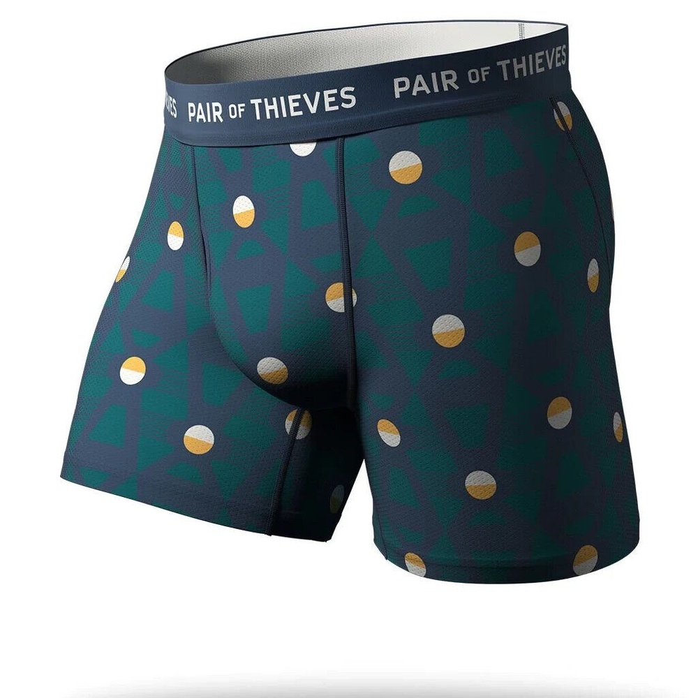 Men's Pair of Thieves SuperFit Boxer Brief Underwear Size Medium Teal & Navy